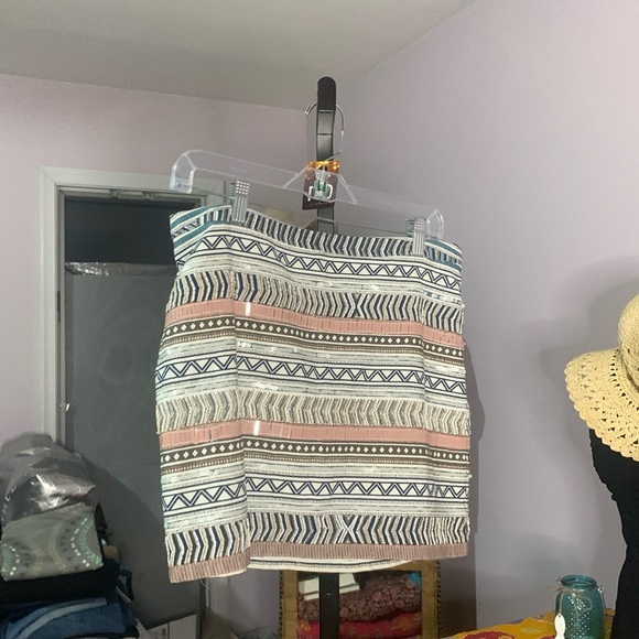 Mango mng GEOMETRIC AZTEC BEADED SEQUINS SKIRT - Picture 2 of 2